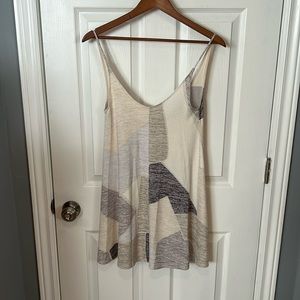 Wilfred Free beige tan purple loose fitting casual short dress